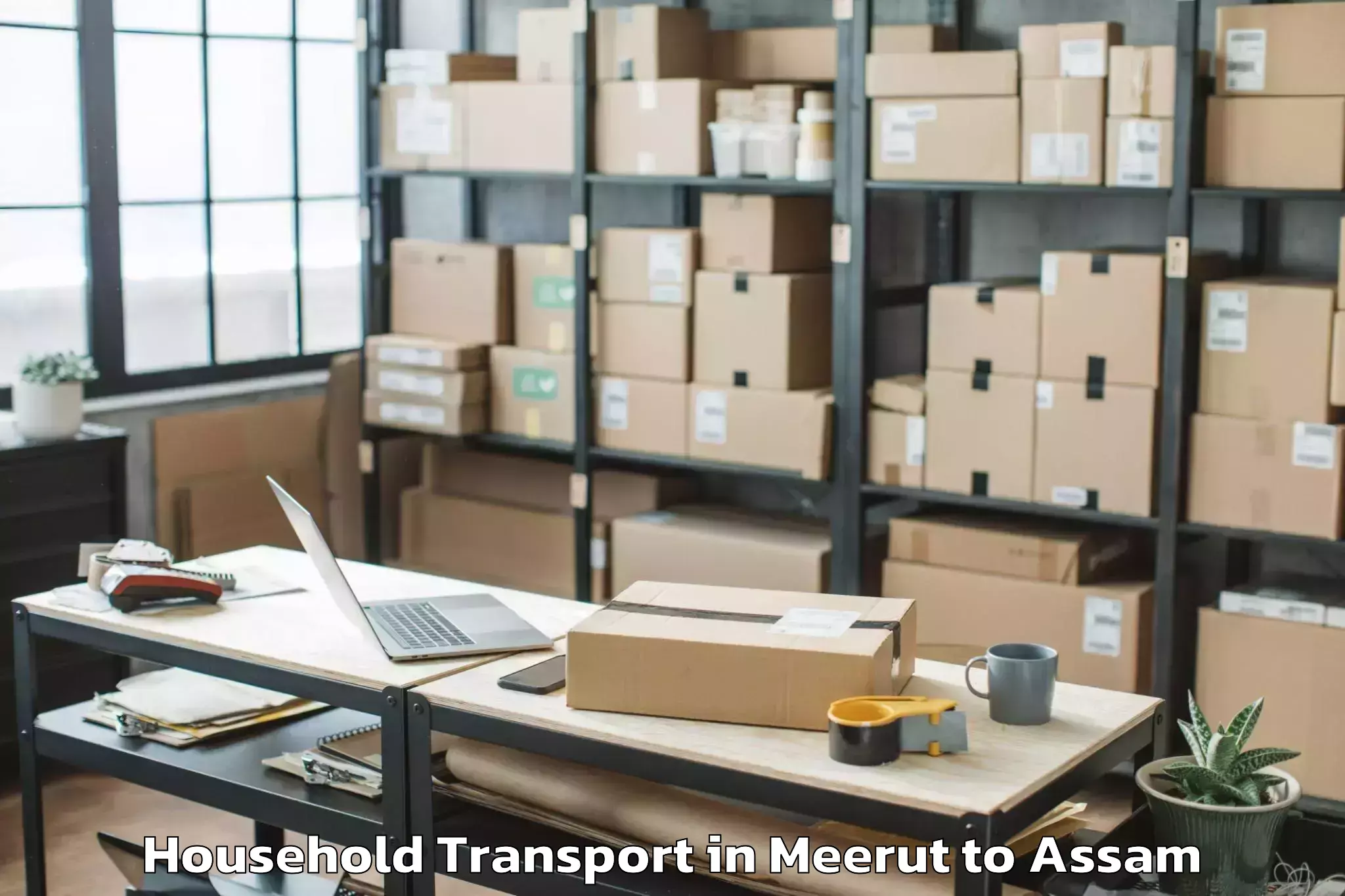 Book Meerut to Bijni Household Transport Online